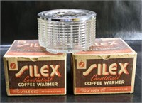 Three Silex Art Deco Coffee Warmers