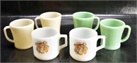 Fire King Jadite & Milk Glass D Hand Coffee Mugs