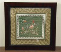 Asian Fine Thread Framed Embroidery Artwork