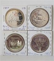 1974 1979 1982 1987 Canada Silver Dollars $1