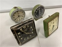 Box Lot 4 Vintage Alarm Clocks