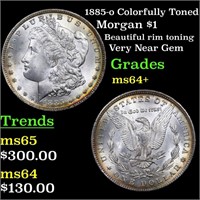 1885-o Colorfully Toned Morgan Dollar $1 Grades Ch