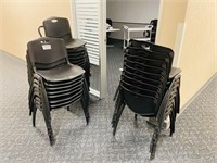 LOT - BLACK STACKING CHAIRS