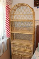 Arched Wicker Shelf with Drawers