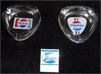 Pepsi glass ashtrays & matches.