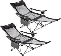 FUNDANGO 2-Pck Reclining Camping Chair w/Foot Rest