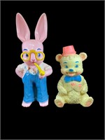 Knickerbocker Bunny Bank  & Mobley Squeaker Bear