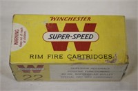 Box of Winchester super speed 22 caliber cartridge