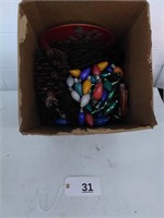 Box of Old Christmas Lights As Is