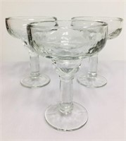 Thick Heavy Clear Glass 3 Margarita Bar glasses