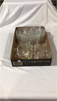 Serving trays, crystal glasses