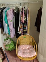 Contents Left Closet. Wicker Chair, Clothing,