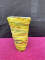 MCM Murano, multi-colored swirl vase, 11"