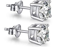 Silver CZ Stud Earrings