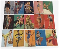 Lot of 15 Vintage Litho Mutoscope Pinup Cards #1