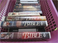 Basket with VHS tape's includes The Bible