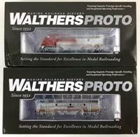 (2) Walthers Proto Santa Fe Locomotive Train Cars