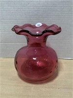 Cranberry Glass Vase 5 "