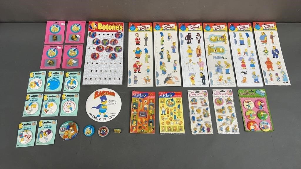 29pc NIP 1990s-00s The Simpsons Pins & Stickers