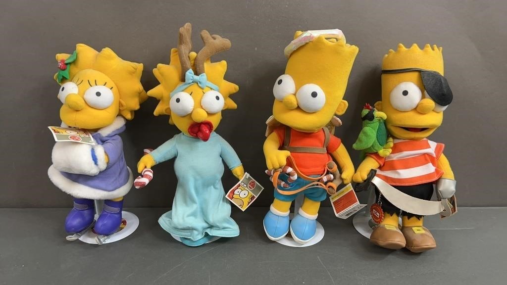 4pc NWT 2003 The Simpsons Plush Figures