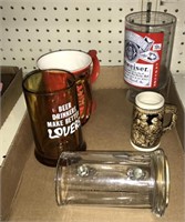Beer glasses and mugs