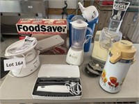 Food Saver, steamer/rice cooker, electric knife,
