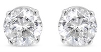 14k Wgold Round 1.00ct Diamond Solitaire Earrings
