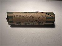 50 Mercury Silver Dimes: Mixed 1940s