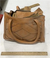 Leather purse w/ leather scraps