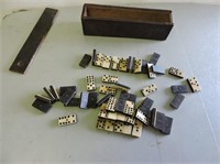 Ivory & Ebony Dominos in Wood Case