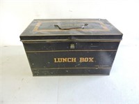 Antique Tin Lunch Pail, 10" x 5.5" x 6"