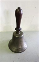 Brass Wood Handled School Bell, 10" T