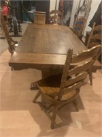 Large Solid wood dining table and chair
