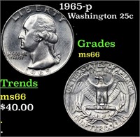 1965-p Washington Quarter 25c Grades GEM+ Unc