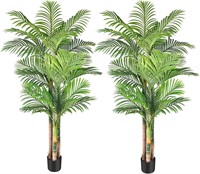 6ft Triple Golden Cane Palm Artificial Tree 2pcs