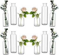 Modern Tall Glass Vases for Centerpieces Set of 12