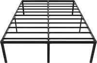 14 Inch Full Bed Frame  Steel Support  Black