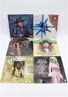 (6) Country Music LP Vinyl Record Albums