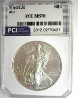 2012 Silver Eagle PCI MS70