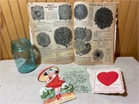1920's  Seed Book & Valentines