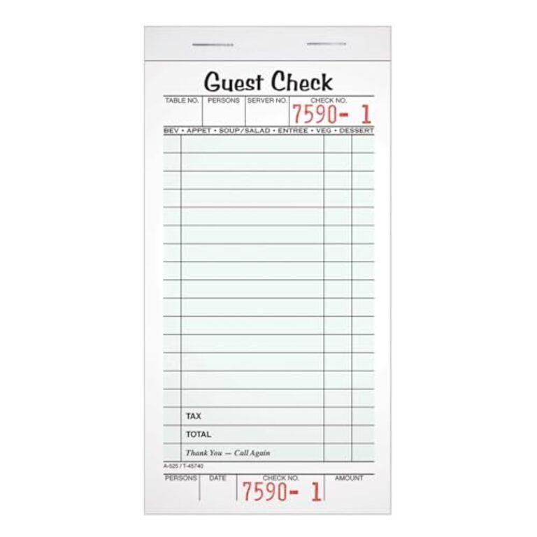 Adams Guest Check Pads, Single Part, Perforated