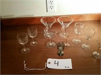 (2) Cocktail Glasses, (5) Sherry Glasses and (3)