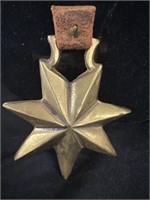 Antique brass star saddle or harness decoration