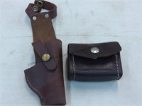 My small leather holster and an ammo clip case