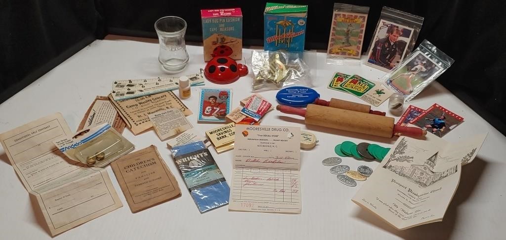 Junk drawer lot with advertising, matchbooks,