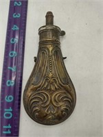 Antique 19th Century Brass Gunpowder Flask