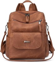 WF5922  BATE Womens PU Leather Travel Backpack, Br