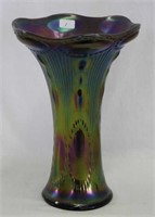 Bullseye & Beads 8" vase - purple