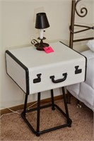 Black and white suitcase side table & Candle Lamp