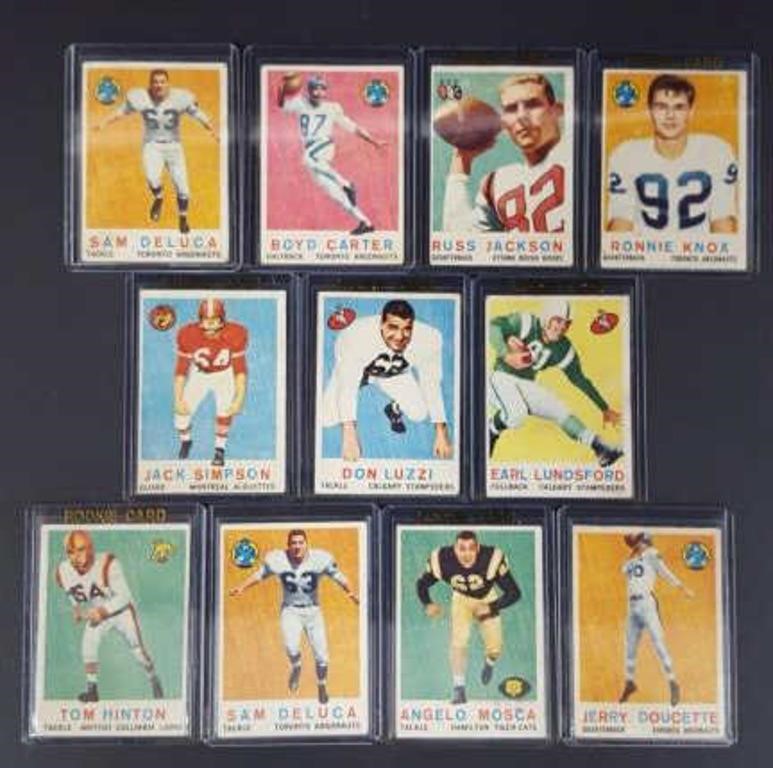 1959 TOPPS CFL Football Cards In Top Loaders